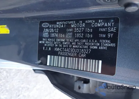 2013 Hyundai Accent Gls z USA, uszkodzony, nr VIN KMHCT4AE9DU318327